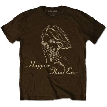 Billie Eilish - Happier Than Ever Unisex Large T-Shirt - Brown