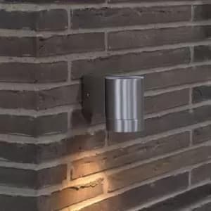 Tin Outdoor Patio Terrace Metal Wall Light in Aluminium (Diam) 6cm