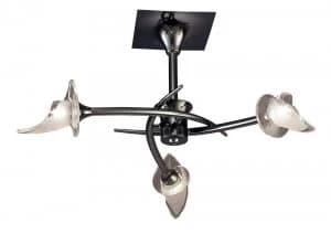 Semi Flush Ceiling Round 3 Light G9, Black Chrome