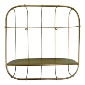 Gold Metal Wall Storage Shelf Basket Design