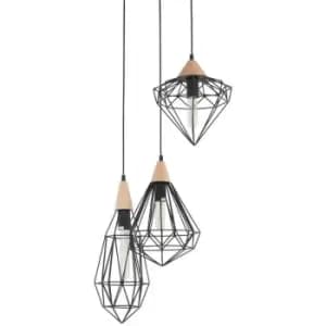 Italux Lighting - Italux Maelle - Industrial And Retro Hanging Pendant Black 1 Light with Cage Shade, E27