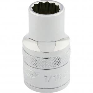 Draper 3/8" Drive Polished Finish Hi Torq Bi Hexagon Socket Imperial 3/8" 7/16"