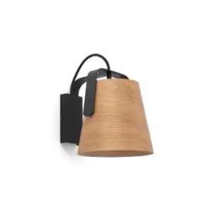 Stood 1 Light Indoor Wall Lamp Black, Wood, E27