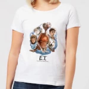 ET Painted Portrait Womens T-Shirt - White