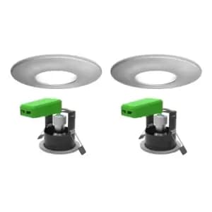 4lite WiZ Chrome Smart Downlight with IP20 GU10 WiFi & Bluetooth -Twin Pack