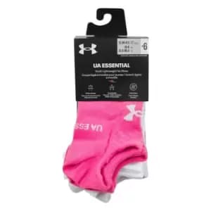 Under Armour Armour Youth Essential No Show 6pk Socks - Pink