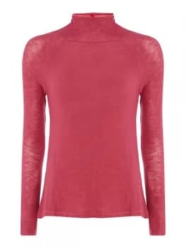 Free People Weekend Snuggle Roll Neck Top Red
