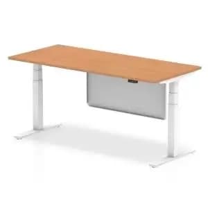 Air 1800 x 800mm Height Adjustable Desk Oak Top White Leg With White