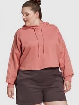 Adidas Originals New Neutral Cropped Hoodie - Plus Size - Pink