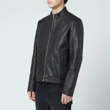 Hugo Boss Lokis Leather Jacket Black Size 2XL Men