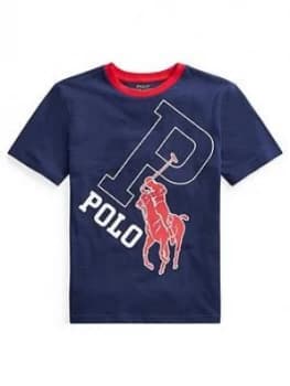Ralph Lauren Boys Short Sleeve Polo Graphic T-Shirt - Navy