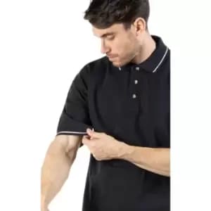 Kustom Kit Mens St. Mellion Mens Short Sleeve Polo Shirt (L) (Navy/White)