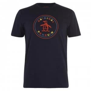 Original Penguin Logo Colour T Shirt - Dark Sapphire