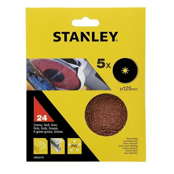 Stanley 125mm Grinding Pads 24G - STA32175-XJ