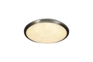 Flush Ceiling, 30cm 1 x 12W LED, 3000K, 750lm, IP44, Satin Nickel, Crystaline