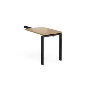 Adapt add on unit single return desk 800mm x 600mm - Black frame and oak top