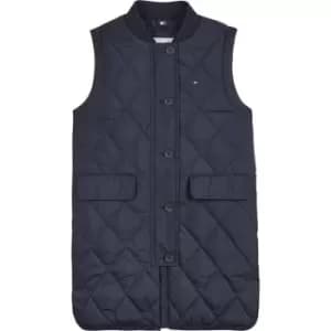 Tommy Hilfiger Quilted Long Vest - Blue