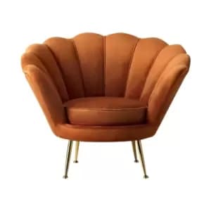 Crossland Grove Brest Armchair Rusty Orange Velvet