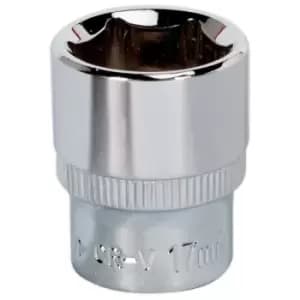 Sealey SP3817 WallDrive Socket 17mm 3/8"Sq Drive Fully Polished