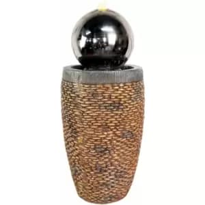 Tranquility Water Features - Sphere with Pebble Column Mains Powered Water Feature
