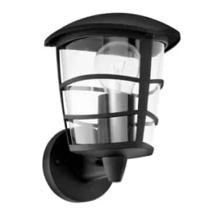 IP44 Outdoor Wall Light Black Modern Lantern 1 x 60W E27 Bulb Porch Lamp