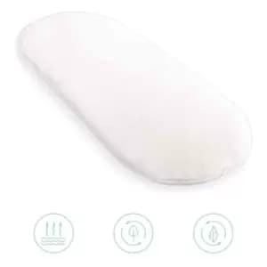 Clair de Lune Natural Bamboo Palm Moses Basket/Noah Pod Mattress - White/Cream