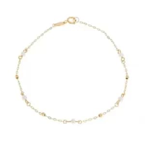 Yellow Gold Trace Pearl Bracelet GB518W