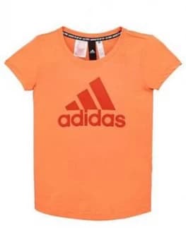 Adidas Youth Badge Of Sport Tee - Orange