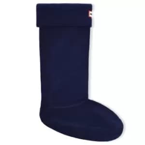 Hunter Unisex Recycled Fleece Tall Boot Socks Navy Large