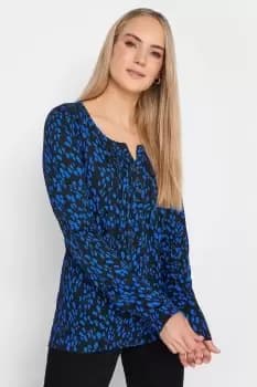 Tall Printed Long Sleeve Henley Top