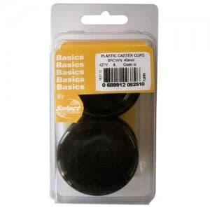 Select Hardware Castor Cups 45mm 4 Pack - Brown