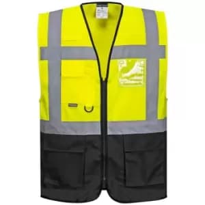 Portwest Warsaw Executive Class 1 Hi Vis Vest Yellow / Black 3XL