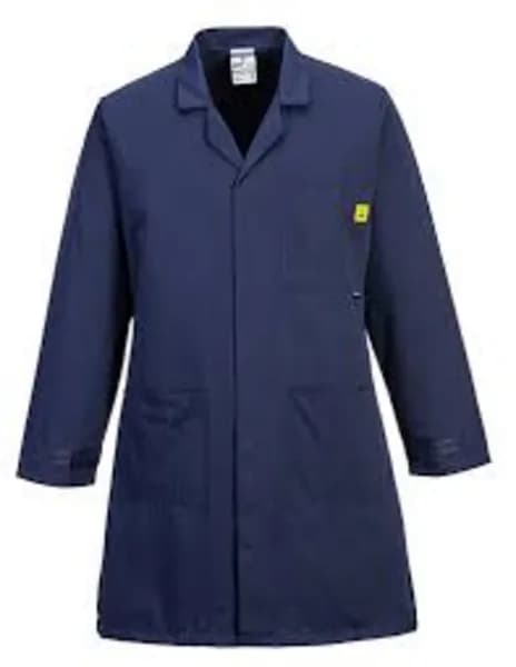Portwest Anti Static ESD Coat AS10NARL Colour: Navy