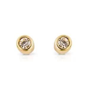 JG Signature Gold Plated Clear Crystal Small Stud Earrings