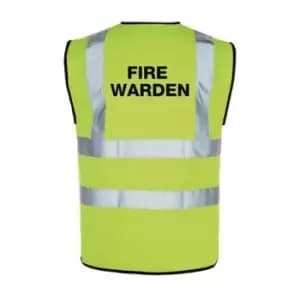 Fire Warden Unisex Yellow Hi-Vis Vest 4X Large - 152cm Chest - 137cm Waist