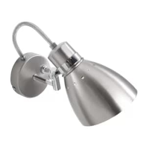 Jump Dome Wall Light Steel Brushed, Chrome Polished