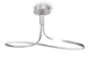 Nur Semi Flush Ceiling 40W LED 3000K, 3200lm, Silver, Frosted Acrylic, Polished Chrome