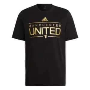 adidas Manchester United Graphic T-Shirt Mens - Black