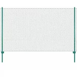 Wire Mesh Fence with Posts Steel 25x1.5 m Green Vidaxl Green