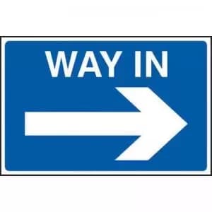 Way In Arrow Right’ Sign; 3mm Foamex PVC Board 600mm x 400mm