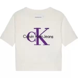Calvin Klein Jeans Monogram Ss Sweater - Neutral