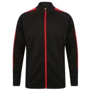 Finden & Hales Mens Knitted Tracksuit Top (3XL) (Black/Red)