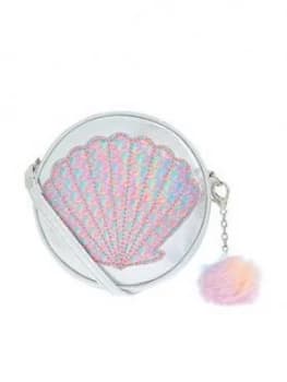 Accessorize Girls Mermaid Shell Bag - Silver