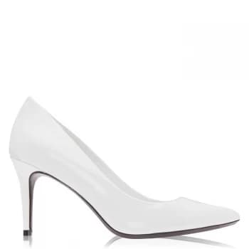 Calvin Klein Gazel Pump Patent Leather Heels - White