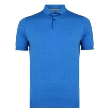 JOHN SMEDLEY Payton Knitted Polo Shirt - Blue Reale