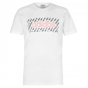 adidas Linear Camo Box Mens T-Shirt - Wht/Blk/Pink
