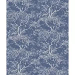 Holden Decor Whispering Trees Dark Blue Wallpaper