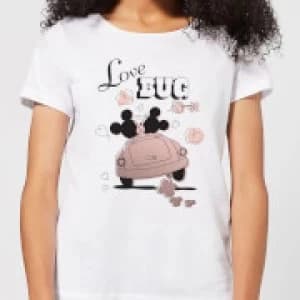 Disney Mickey Mouse Love Bug Womens T-Shirt - White