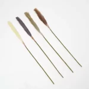 HOMESCAPES Artificial Pampas Grass Set of 4 Natural, 78cm - Brown, Beige