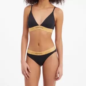 Calvin Klein Women Logo-Jacquard Nylon Triangle Bra - L